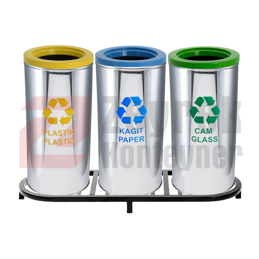 Paslanmaz Sıfır Atık Geri Dönüşüm Standı - 1010B