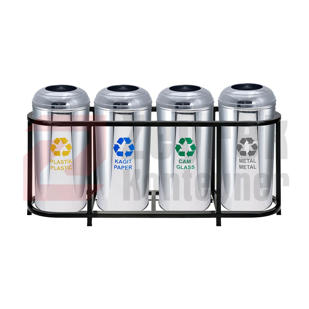 Paslanmaz Sıfır Atık Geri Dönüşüm Standı - 1016A