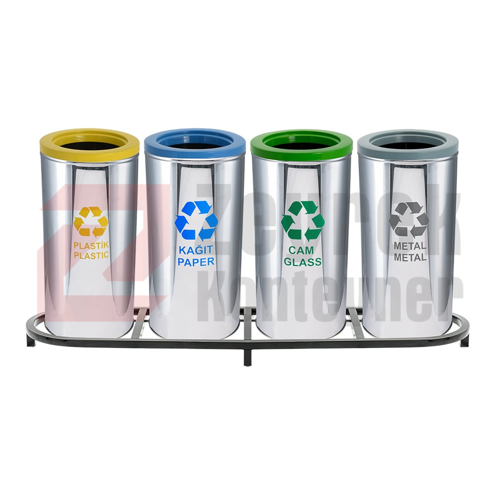 Paslanmaz Sıfır Atık Geri Dönüşüm Standı - 1010A