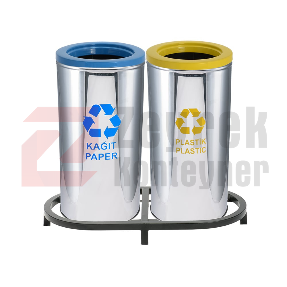 Paslanmaz Sıfır Atık Geri Dönüşüm Standı - 1010C